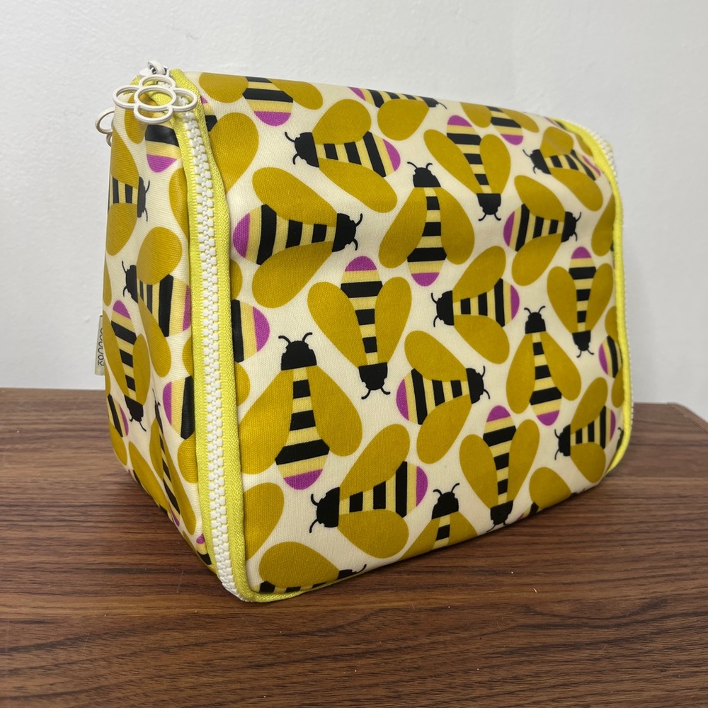 Yellow Bee Print Cosmetic Pouch